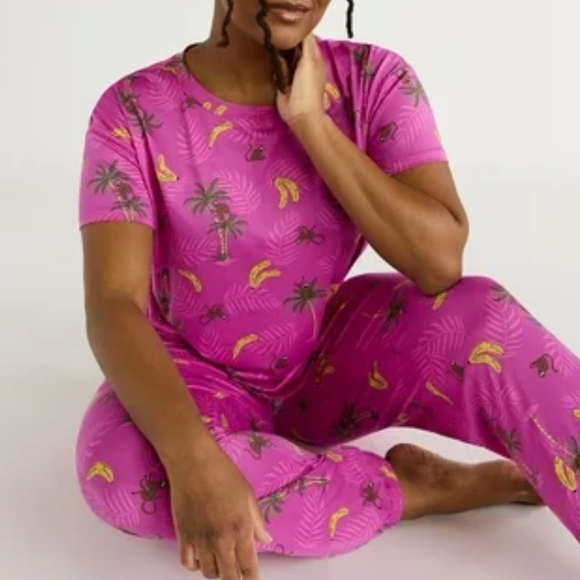 Joyspun Women's Size XL (16-18) Short Sleeve T-shirt & Jogger Pant Sleep Set PJ - Picture 1 of 3
